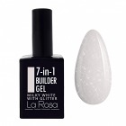 La Rosa żel do paznokci budujący w butelce 7w1 - Milky White with Glitter 15 ml